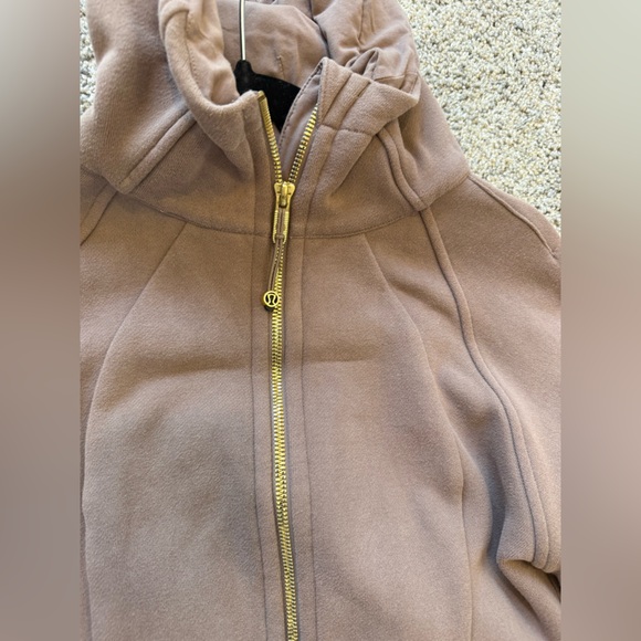 Lululemon Scuba Cropped Full-Zip Hoodie – Brown (Gold Zipper) – Size 2 - Picture 3 of 9